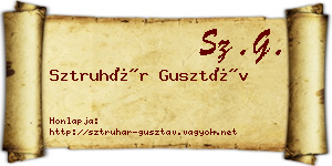 Sztruhár Gusztáv névjegykártya